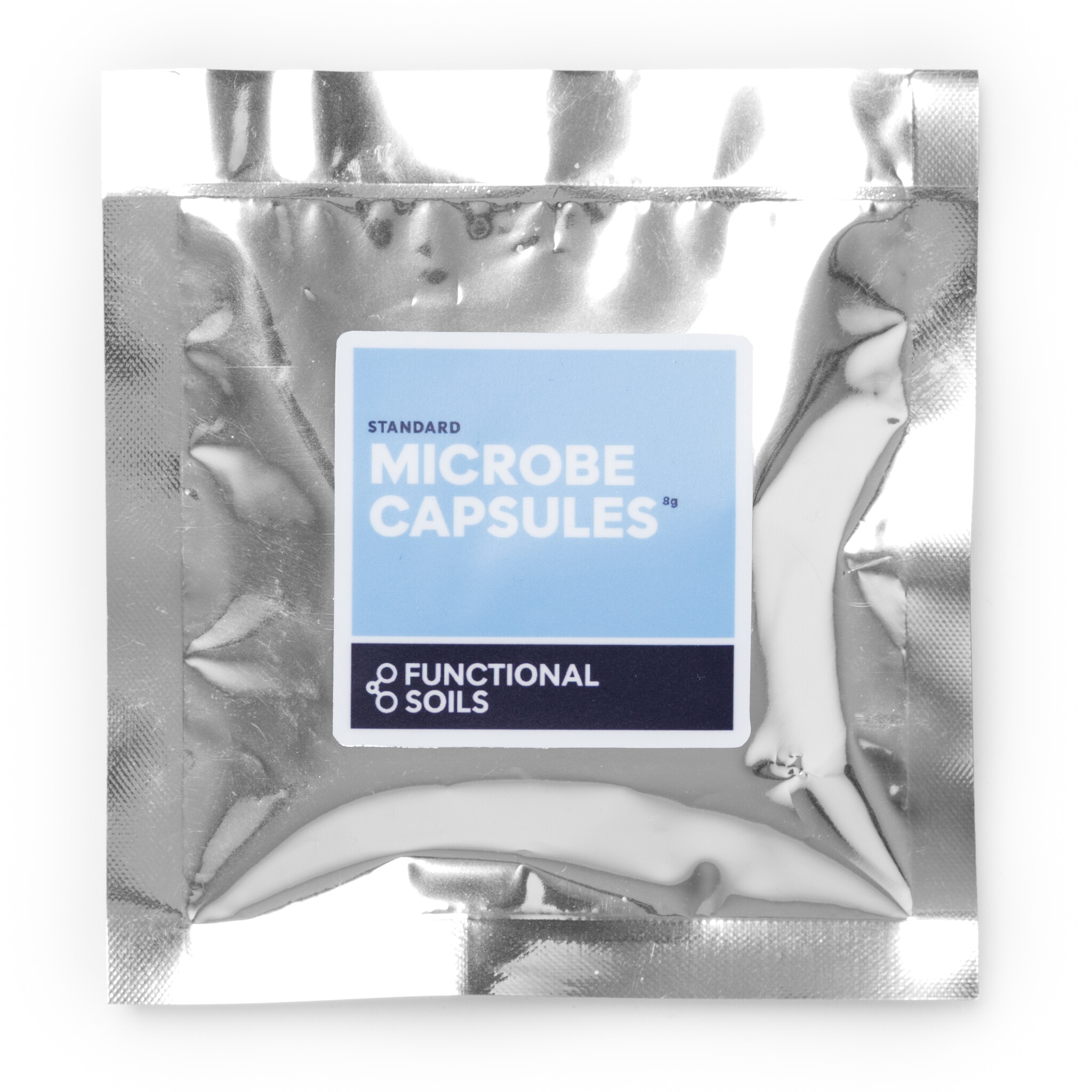 Microbe Capsules sampler foil pouch, front